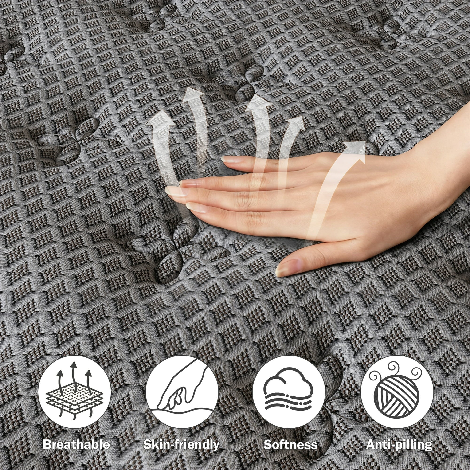 HIKOS 10 inch Full Mattress in a Box, Cooling Gel Memory Foam Hybrid Mattress with Individually Wrapped Pocket Coils, Medium Firm Full Size Mattress, Pressure Relief for Adult